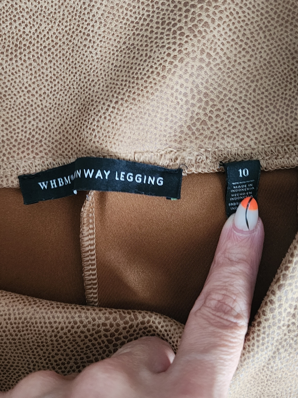 White House Black Market Camel Faux-Suede Leggings - Picture 2 of 2